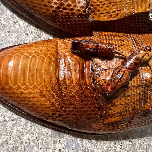 Ennesi genuine snake skin reptile loafer mens 8.5 6594 with tassel main image 2